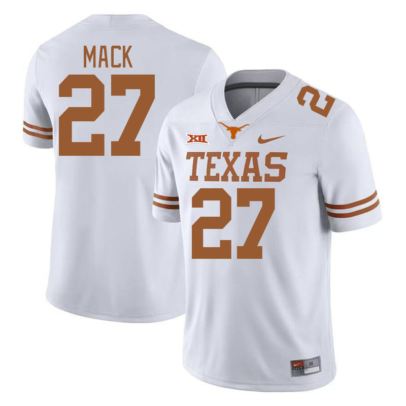 Men #27 Wardell Mack Texas Longhorns College Football Jerseys Stitched-White